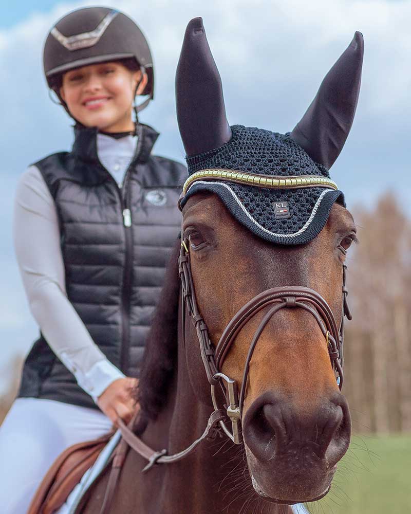 Navy Blue Crochet Earmuffs with Thick Anti-Noise Ears for Horse - KLorli - Kingsland