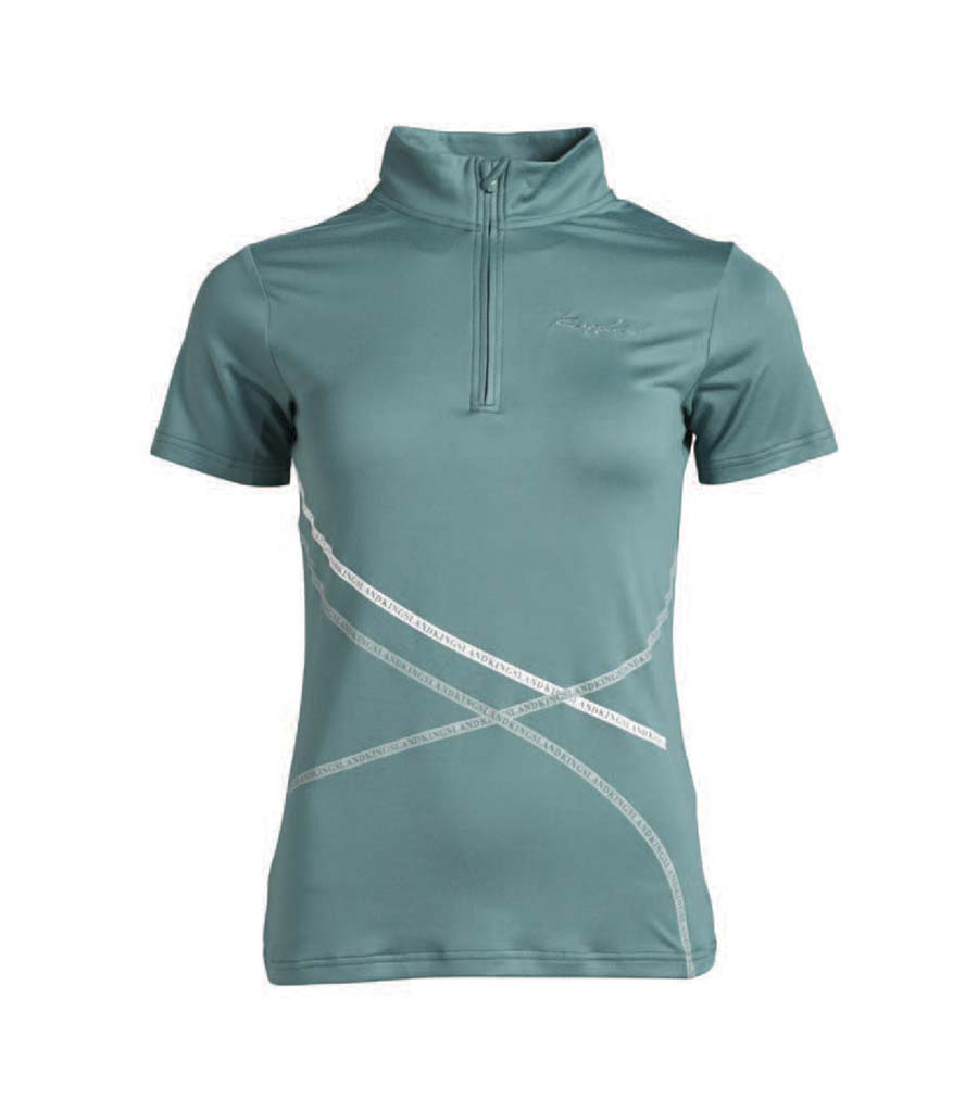 Polo de malla técnica de manga corta verde para mujer - KLpaula - Kingsland