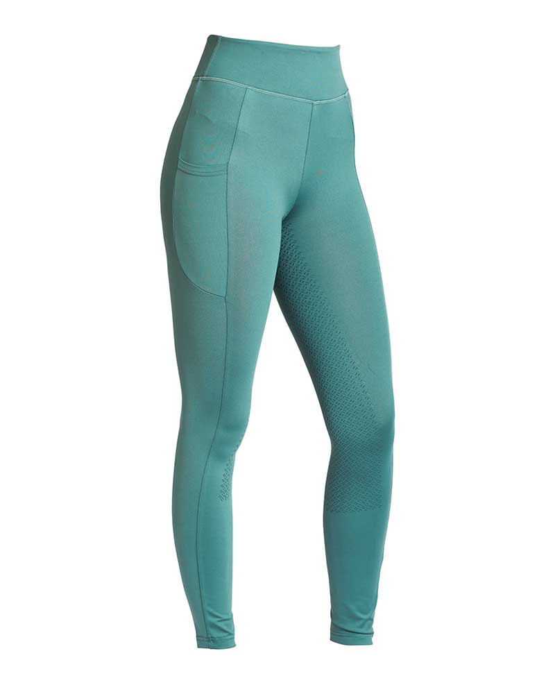 Leggings turquesas avec sangles blanc et gris (grip à fond intégral) pour femme KLkarina - Kingsland