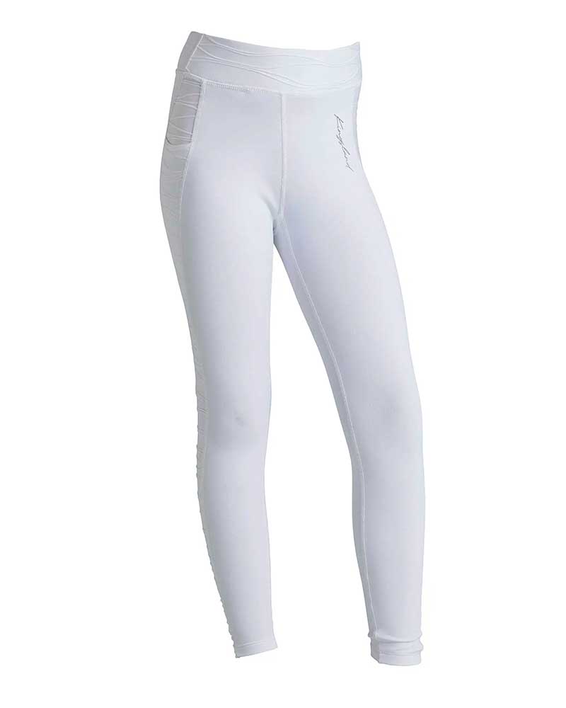 Leggings blanc avec latéraux à rayures (grip à fond intégral) pour fille KLkemmie - Kingsland