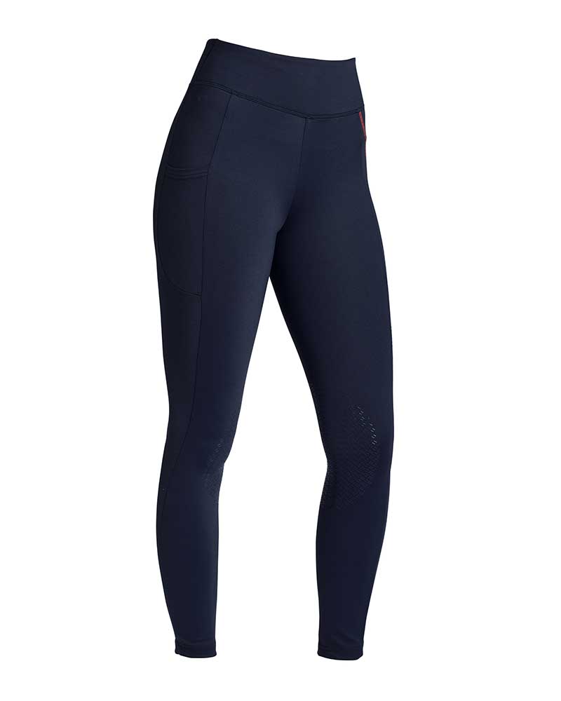 Leggings bleu marine avec sangles en bordeaux et blanc (grip aux genoux) pour femme KLkarina - Kingsland