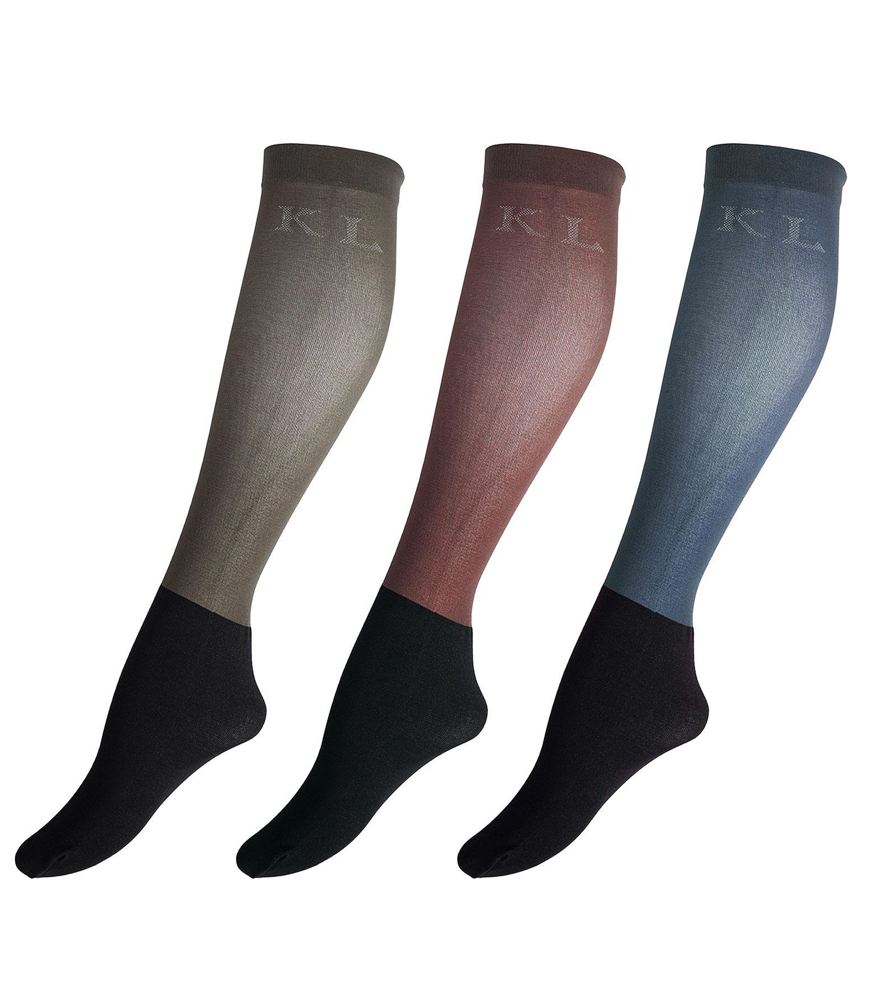 Pack of 3 pairs of thin competition socks (brown, navy, and dark green) - KLsuubi Kingsland