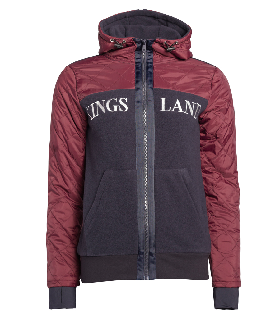 Chaqueta polar aislante azul marino y burdeos con capucha para mujer - KLsolis - Kingsland