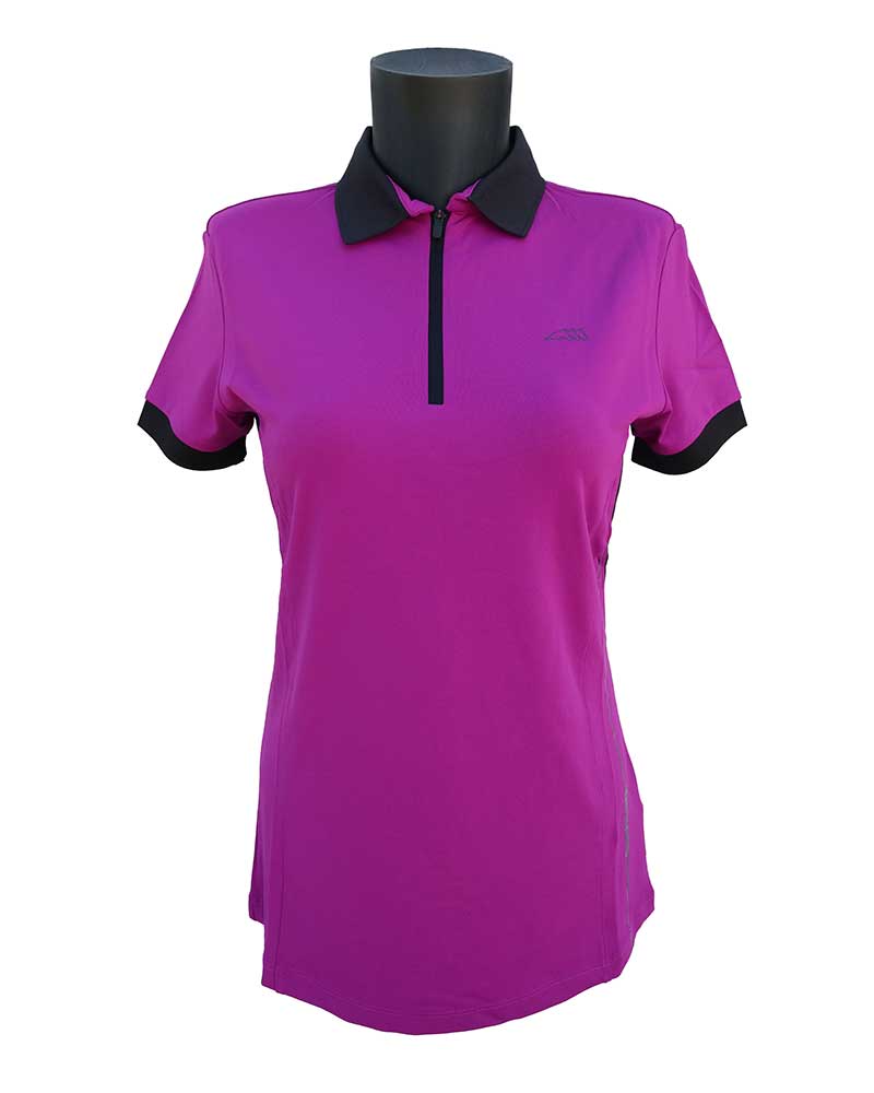 Violet short-sleeved training technical pique polo for women Cybelec - Equiline