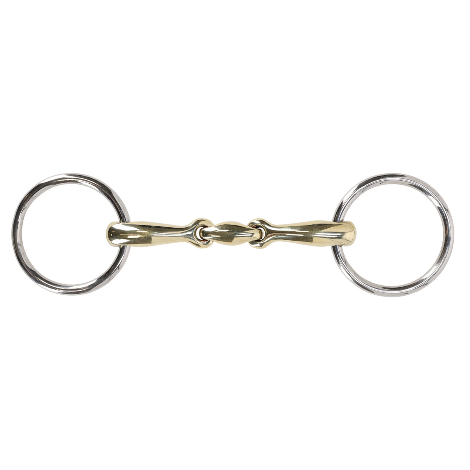 Mors de filet à anneaux libres anatomique double brisure 10,5 cm argentan - QHP