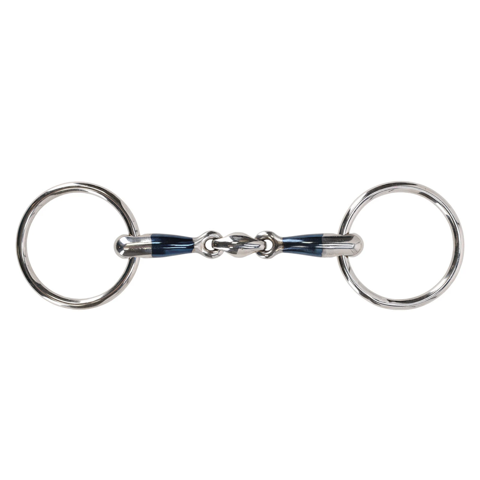Loose ring anatomical double jointed snaffle bit 10.5 cm in sweet iron - QHP