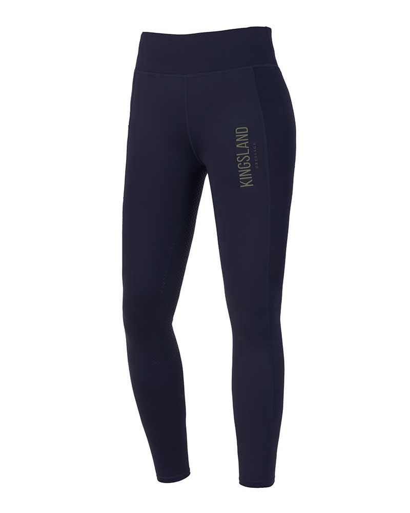Leggings bleu marine avec latéraux de maille (grip à fond intégral) pour femme - KLkarina - Kingsland Dressage