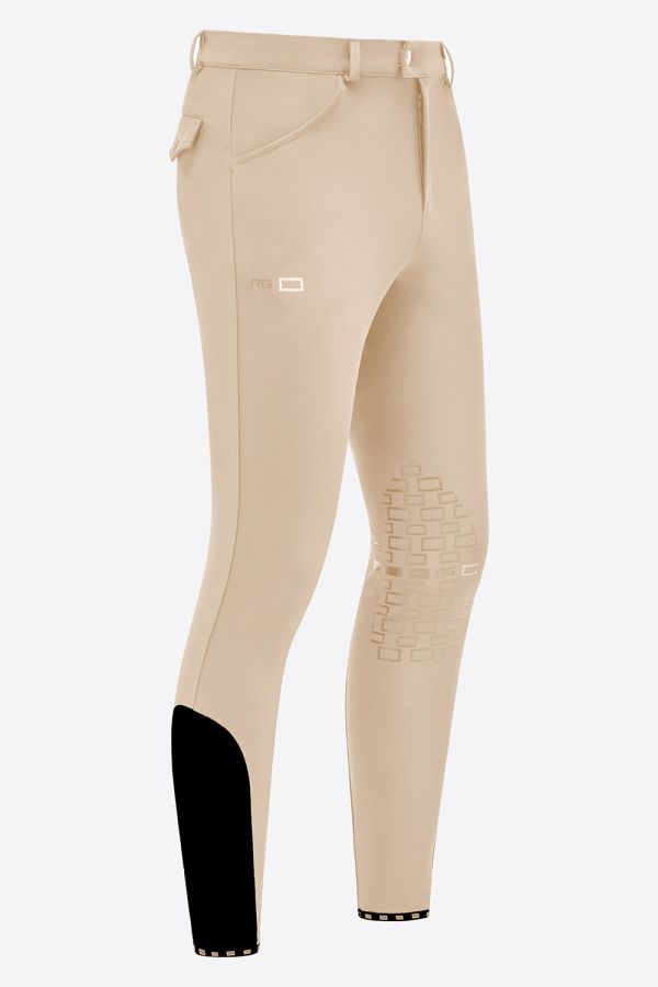 Pantalones de montar a caballo beige (grip rodilla) para hombre - RG