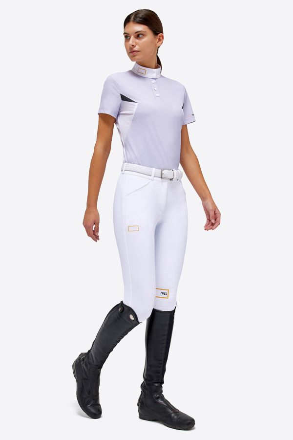 Lilac breathable short-sleeved competition polo for women - Donna - RG