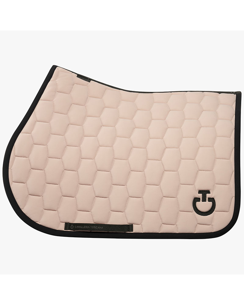 Beige and Black Jumping Saddle Pad for Horse and Pony - Geometric Quilted - Cavalleria Toscana