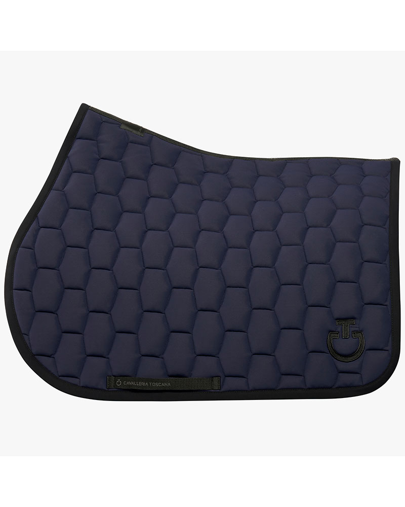 Blue and black saddle pad for horse and pony - Geometric quilted - Cavalleria Toscana