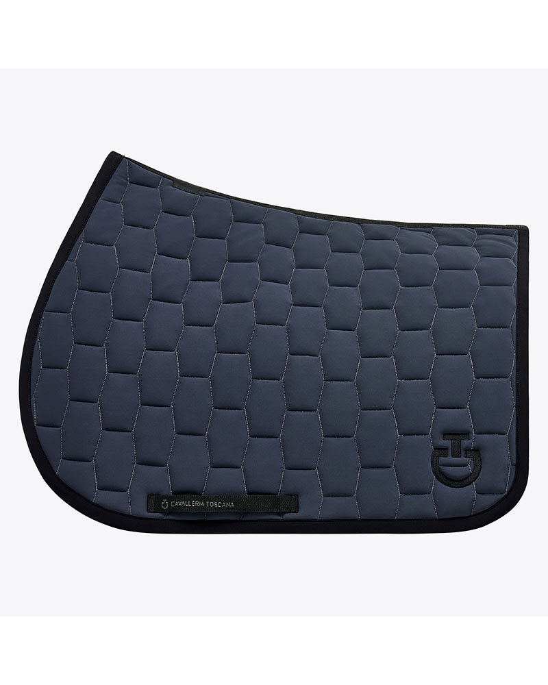 Tapis de saut gris foncé et noir pour cheval et poney Geometric quilted - Cavalleria Toscana