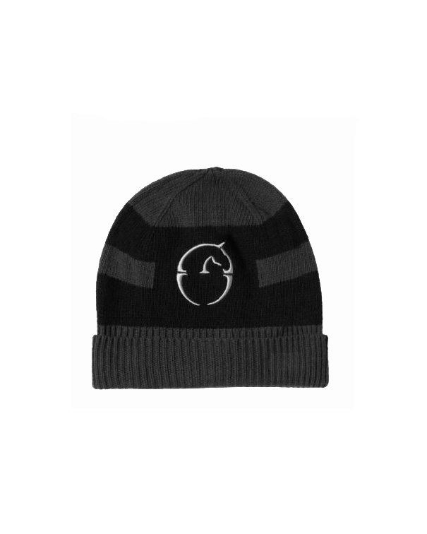 Gray and black knitted hat for winter - Beanie - Vestrum