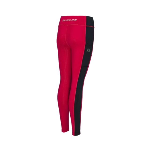 Leggings rose et bleu marine (grip à fond intégral) et poche latérale pour fille KLtigts - Kingsland