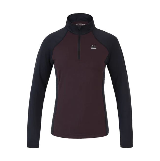 T-shirt d'entraînement à manches longues bordeaux et noir pour femme KLerin - Kingsland
