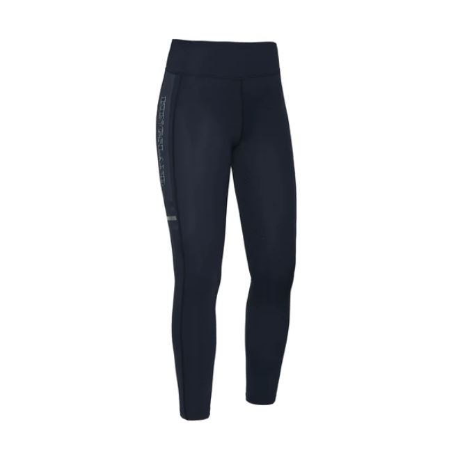 Leggings bleu marine avec ceinture large et logos en los latéraux (grip à fond intégral) pour femme KLkatinka - Kingsland