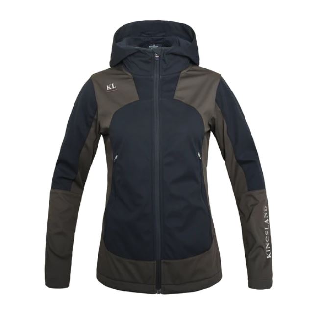 Veste technique gris foncé et vert avec capuche pour femme - KLeliza - Kingsland