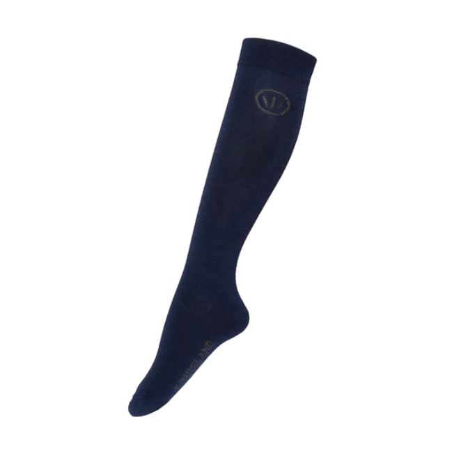 Chaussettes hautes bleu marine en laine avec détails de la marque sur le haut KLfiorella - Kingsland