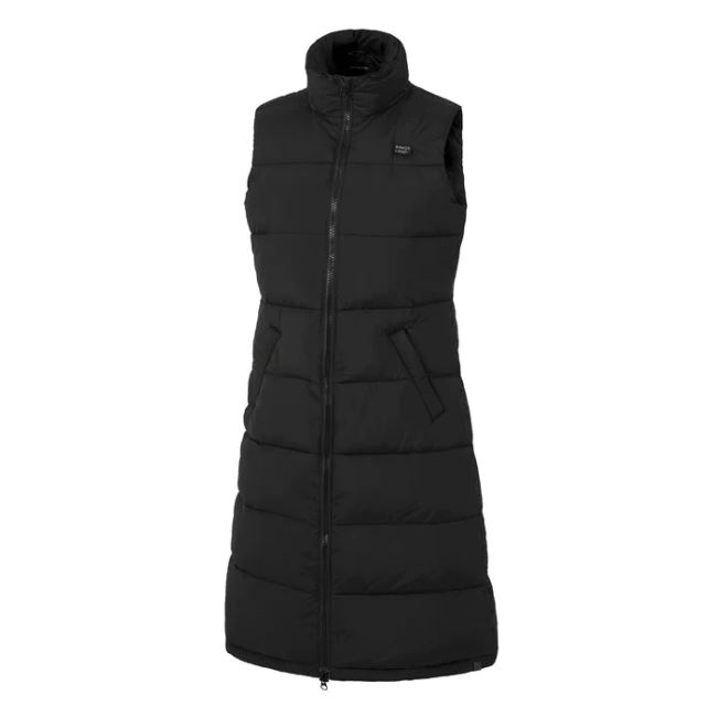 Chaleco negro largo acolchado sin capucha para mujer - KLfayth - Kingsland