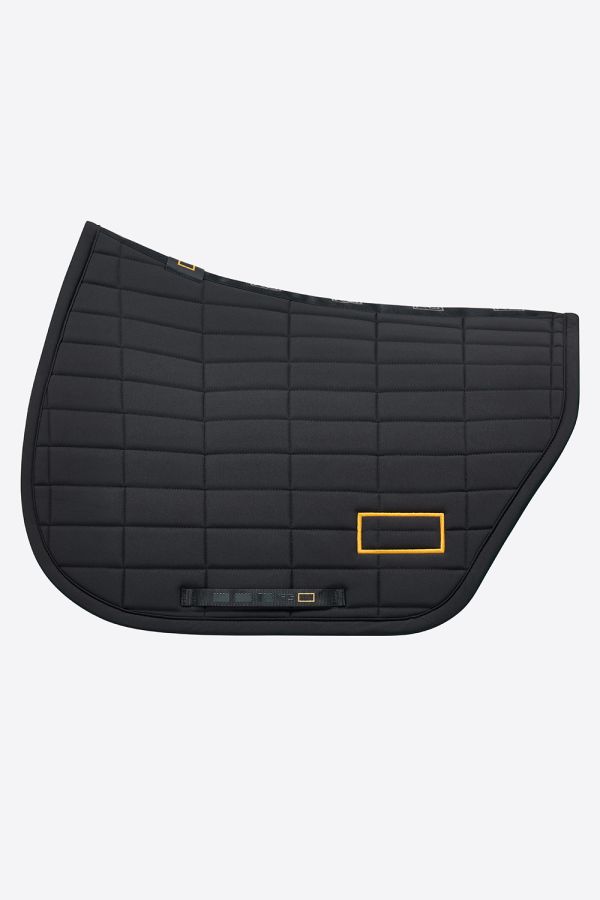 Black jumping saddle pad with rectangular quilting - Rectangular Quilt - RG