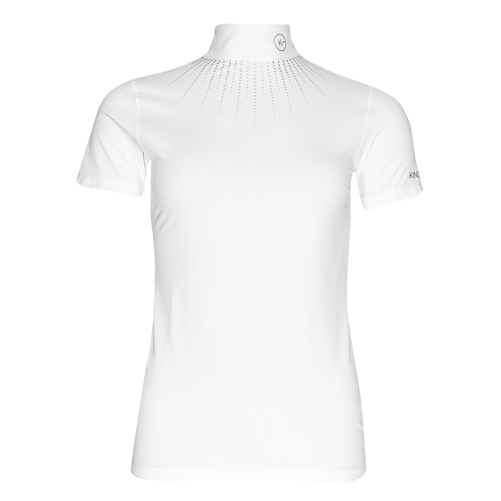Girls’ white short-sleeve competition polo shirt with glitter KLHollis - Kingsland