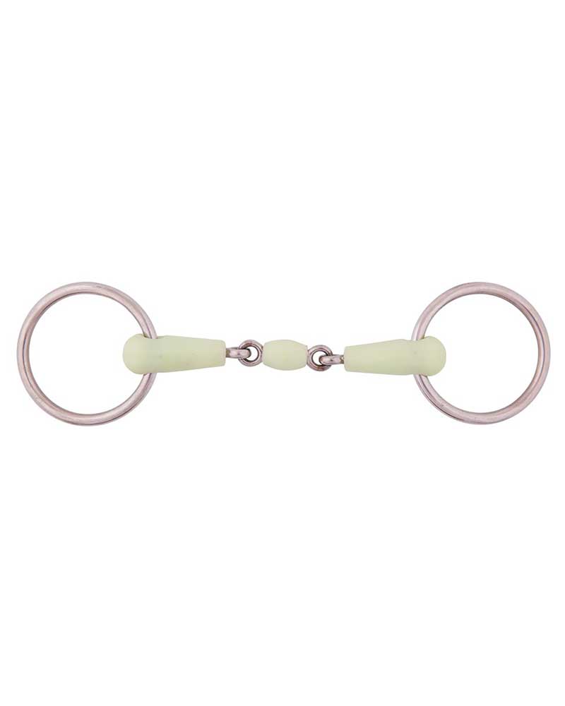 Filete de manzana partido doble de 18mm con anillas sueltas de 65mm para caballo - BR