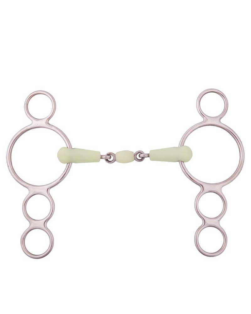 Mors de filet Pessoa à 3 pièces 18mm goût pomme pour cheval - BR