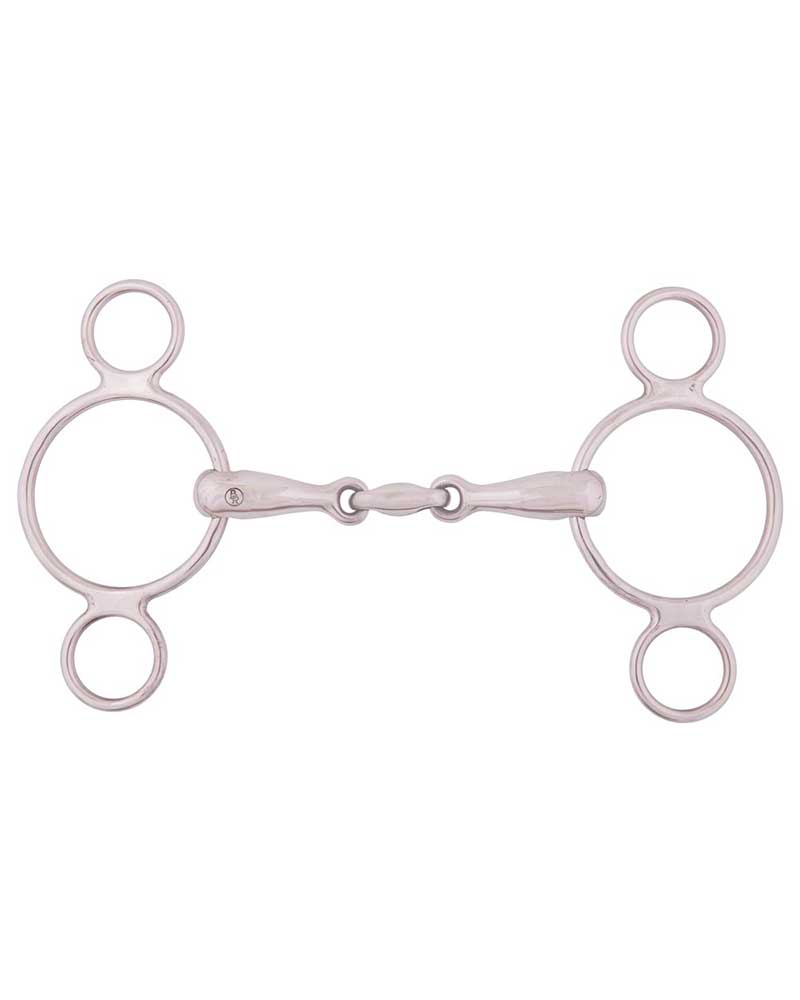 Double jointed three ring gag 18mm - BR