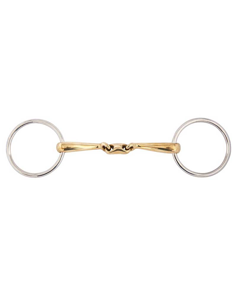 Filete de Cuprigan de 3 piezas ligeramente curvo de 14mm para caballo - Soft Contact - BR