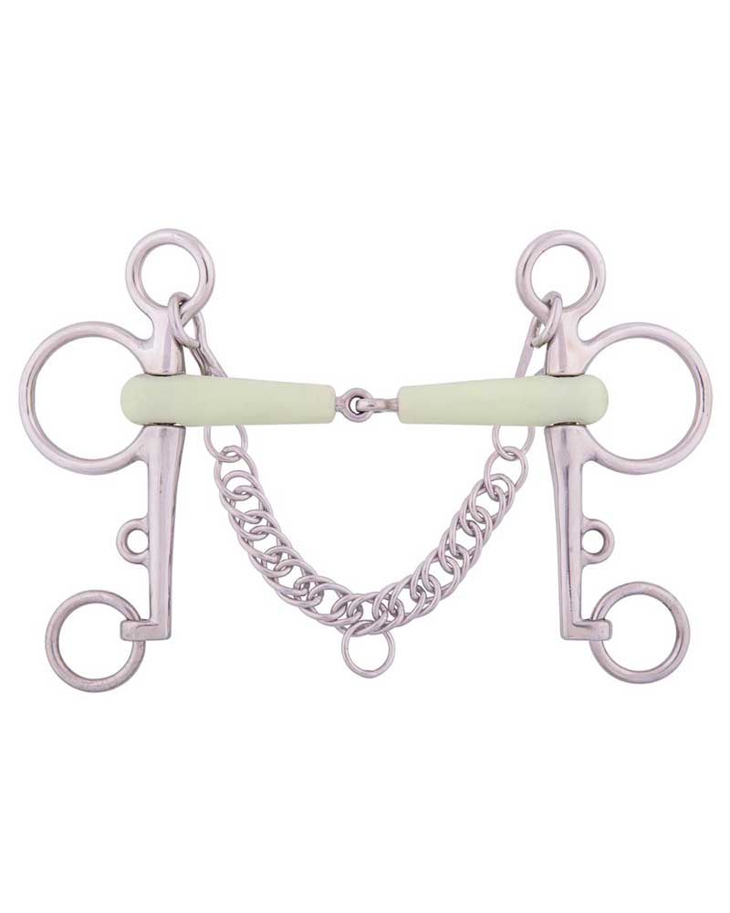 Mors Pelham au goût pomme 18mm avec branches rotatives 140mm pour cheval - BR