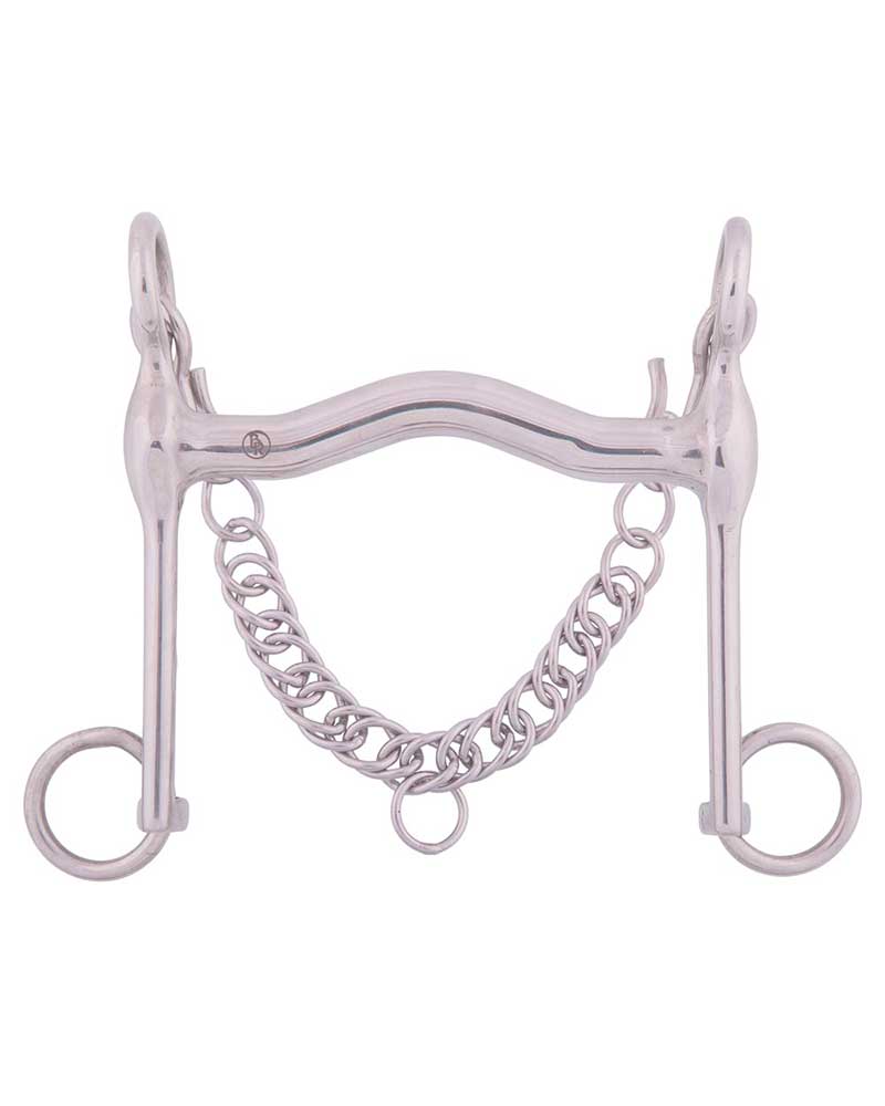 Bocado curvo de polo fijo (patas de 14cm) para caballo – BR