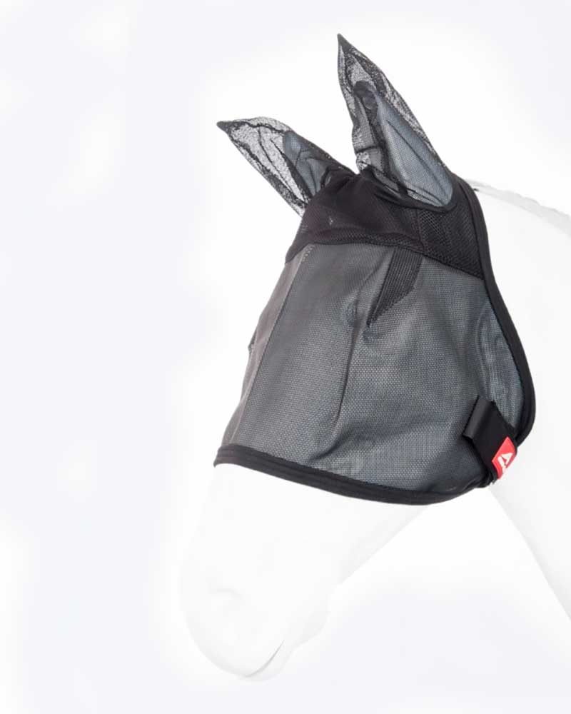 Black fly mask with ear covers for horse – Ohren – Euro-Star