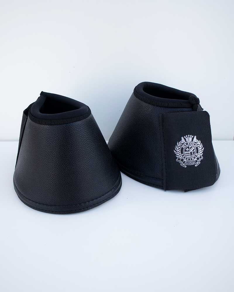 Pack of 2 black bell boots for horse - Favouritas - HV Polo