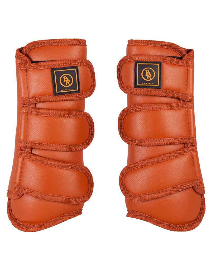 Lot de 2 protections de dressage orange/cuivrés pour cheval et/ou poney Pro Max - BR