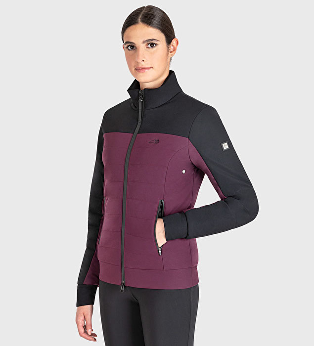 Manteau violet et noir pour invierno avec fermeture éclair pour femme - Equiline