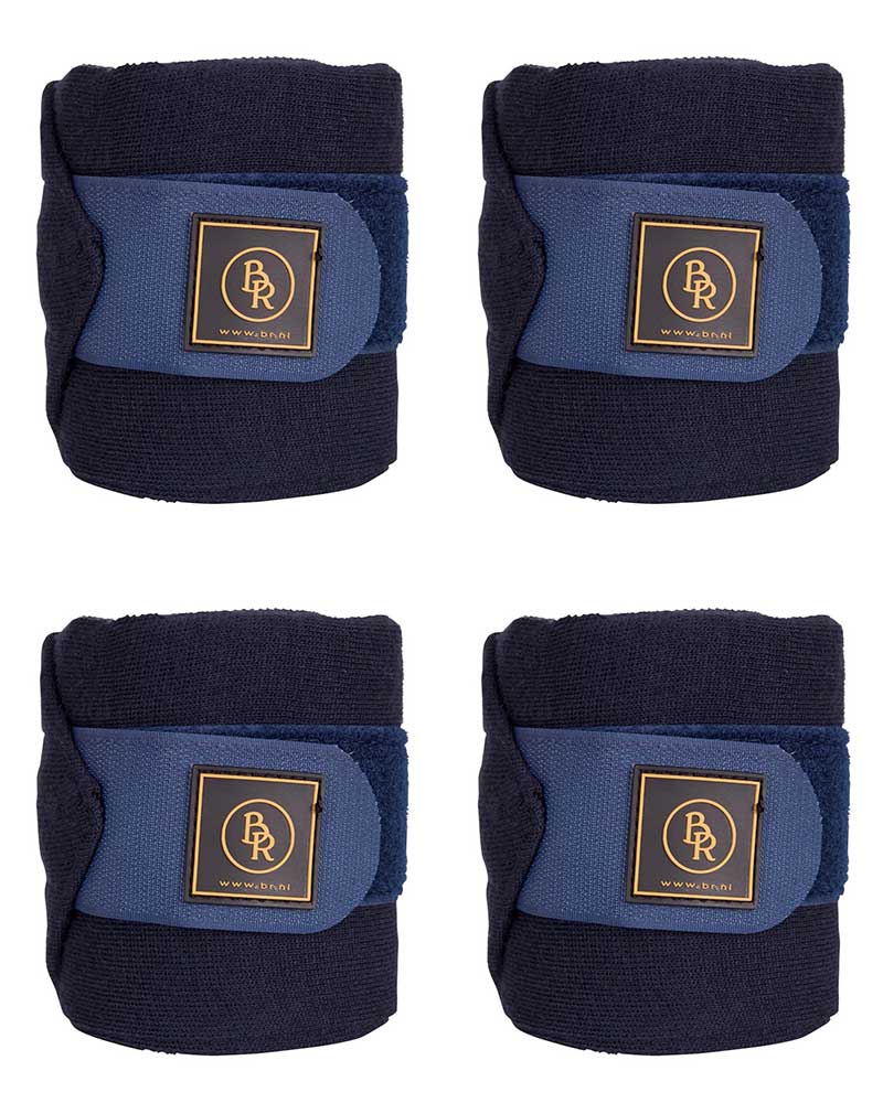 Pack de 4 vendas azul marino de descanso para caballo - BR