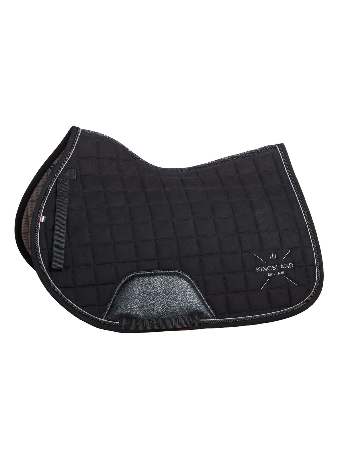 Black jumping saddle pad with check quilting for horse - KLmona - Kingsland