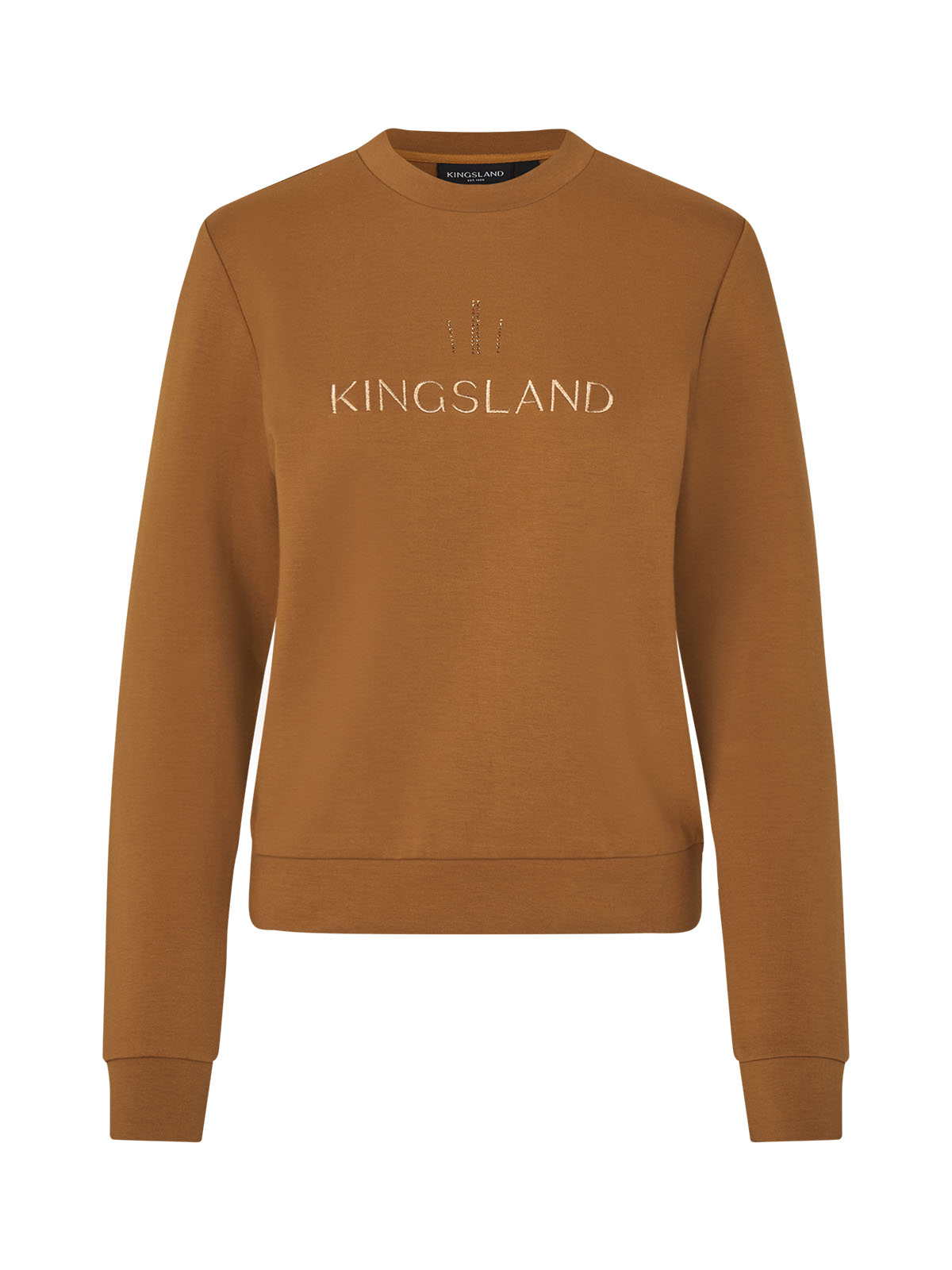 Sweat polaire marron foncé pour femme avec el logo avant et cristales de swarovski-KLMona-Kingsland