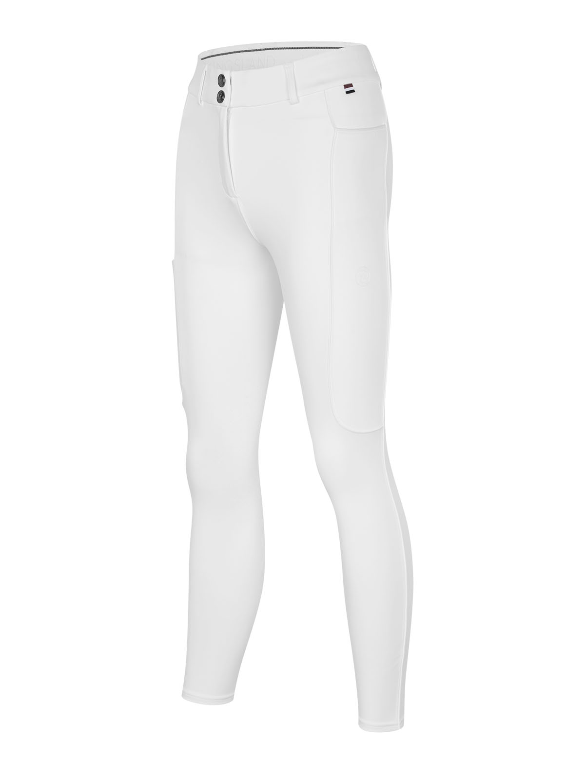 Pantalons d'hiver blanc (grip aux genoux) avec fermeture de dos boutons et taille élastique pour femme - KLCornelia-Kingsland