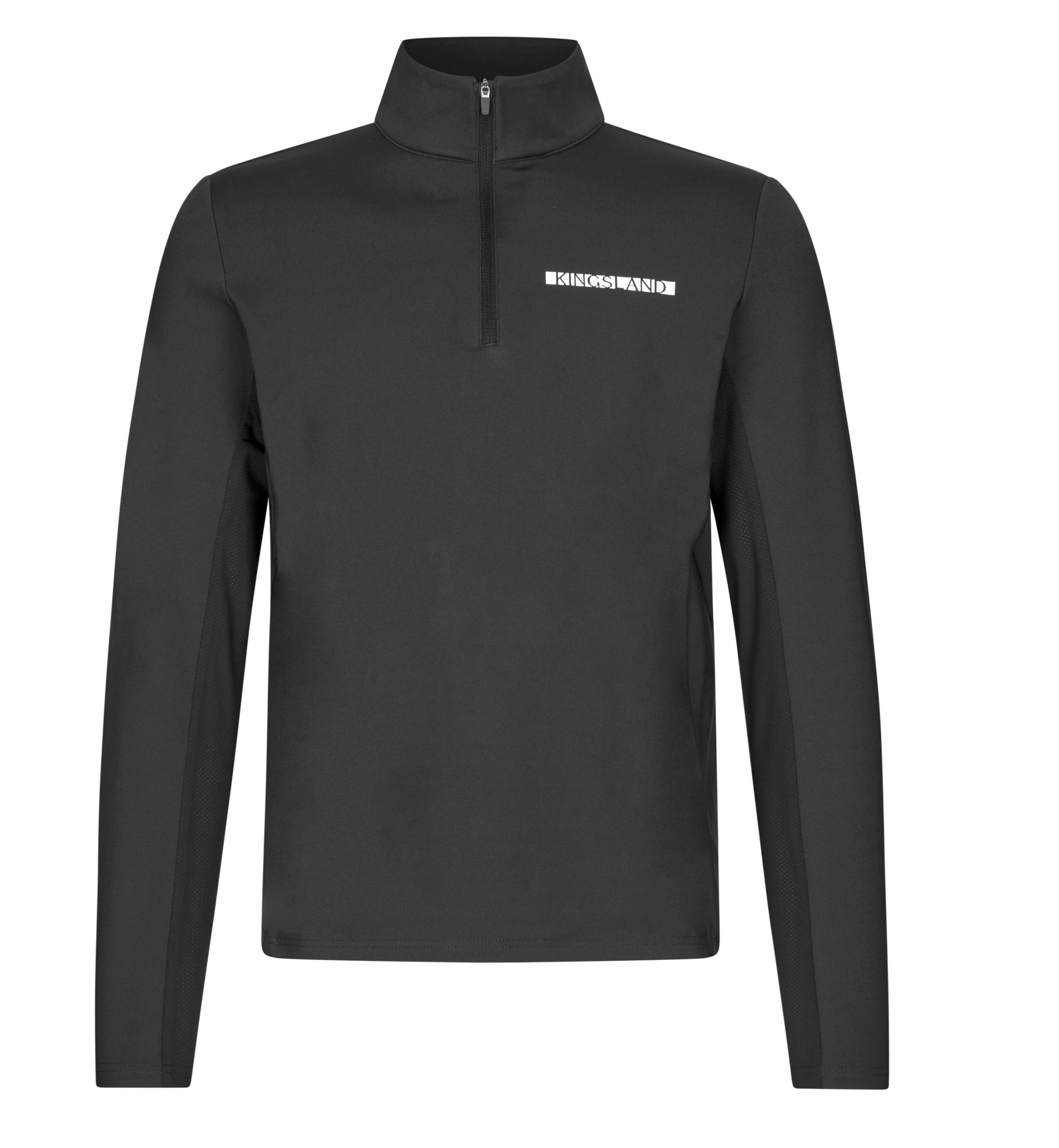 Men’s black long-sleeve training shirt with high neck and half-zip - KLNoval Kingsland