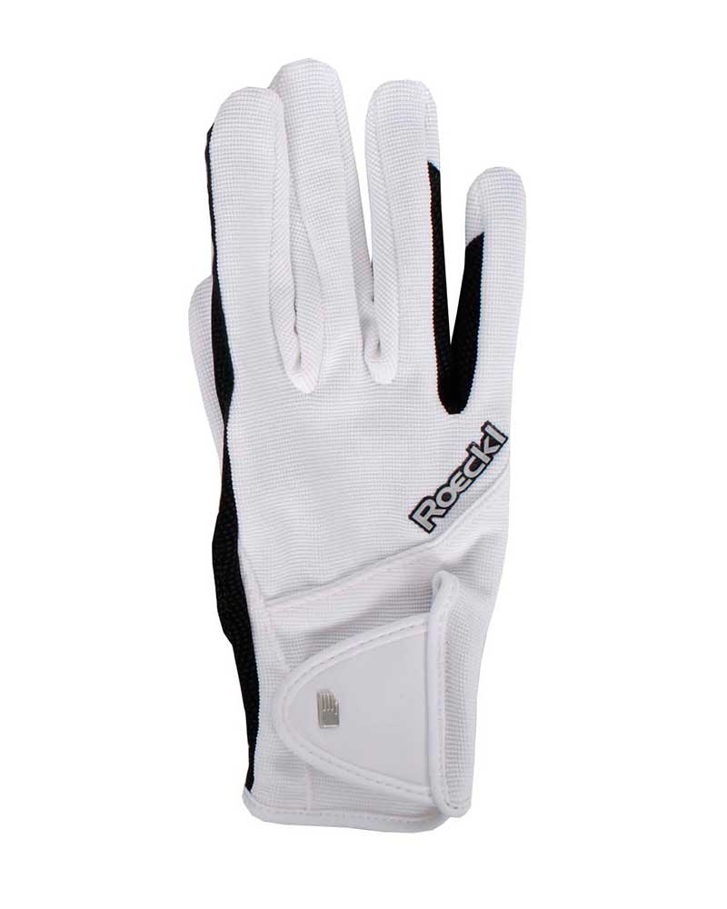 Gants d'équitation blanc avec la palma noir Milano - Roeckl