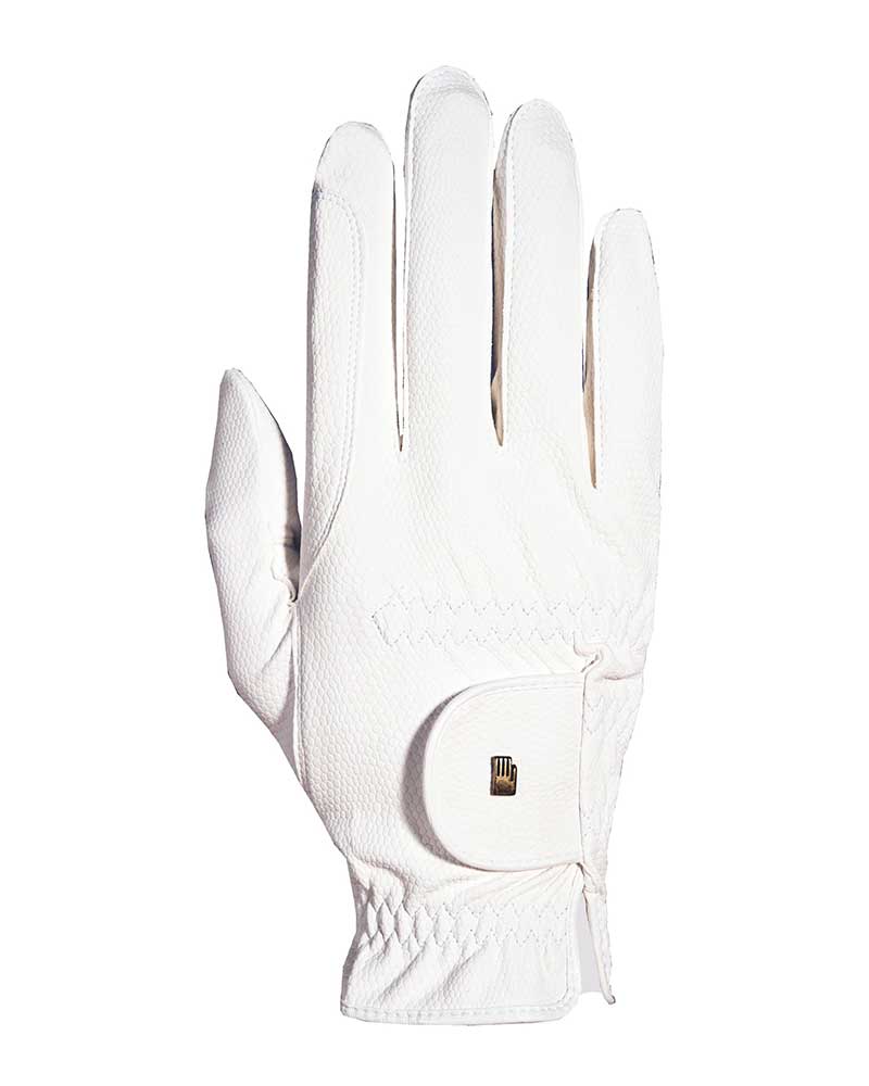 Guantes junior de montar a caballo blancos con grip - Roeck grip junior - Roeckl