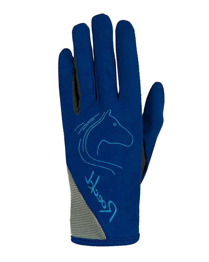 Dark and light blue riding gloves - Tryon - Roeckl