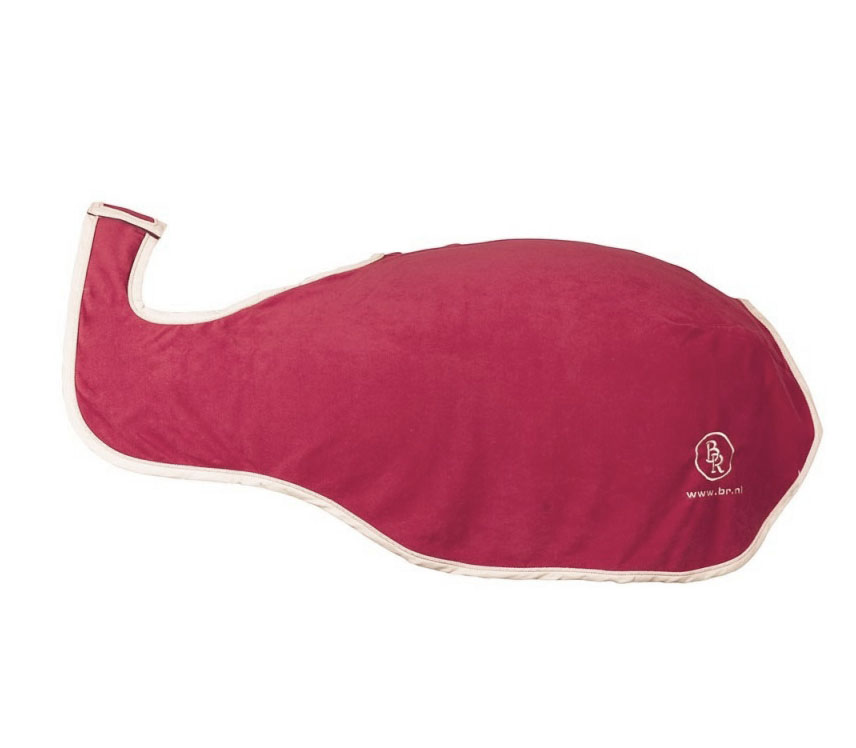 Couvre-reins rouge et bordeaux en polaire pour cheval - BR