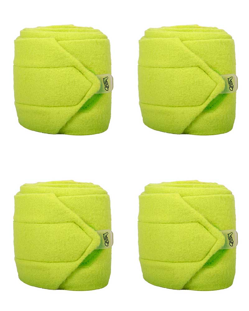 Lot de 4 bandes polaires de travail vert lima pour cheval - QHP