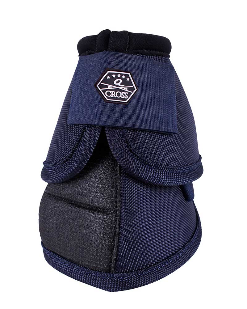 Pack de 2 campanas técnicas antigiro azul marino para caballo y pony - QHP