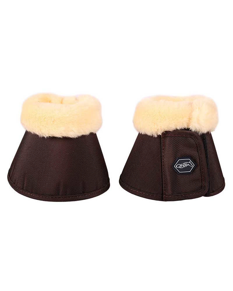 Lot de 2 cloches marron foncé avec mouton pour cheval et poney Ontario - QHP