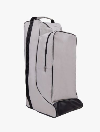 Bolsa para botas y casco en color gris claro con detalles en negro- Combi - QHP