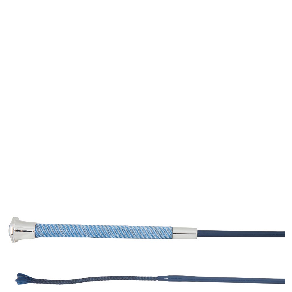 Dressage whip (110/120cm) with light blue glitter handle model Auriga by BR