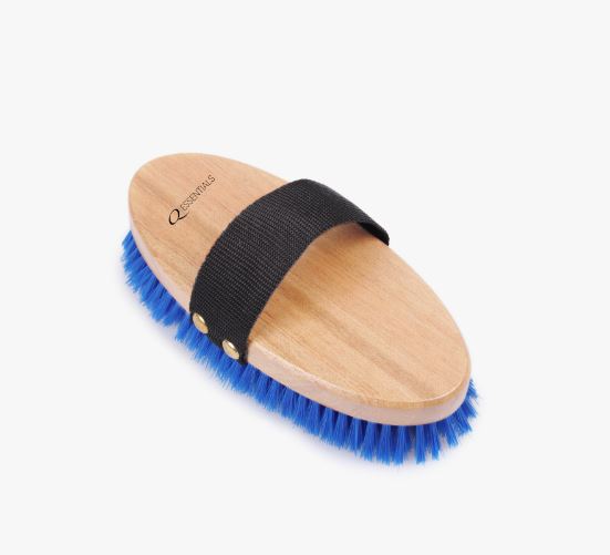 Large wooden brush with short, fine blue bristles - QHP